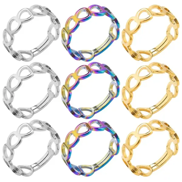 oly-50a5227473c0131b14718310234a7fa0 Wholesale PVD Coated Real Gold Plated 18K Gold Solid Color 304 Stainless Steel Commute Waterproof Non Tarnish Rings
