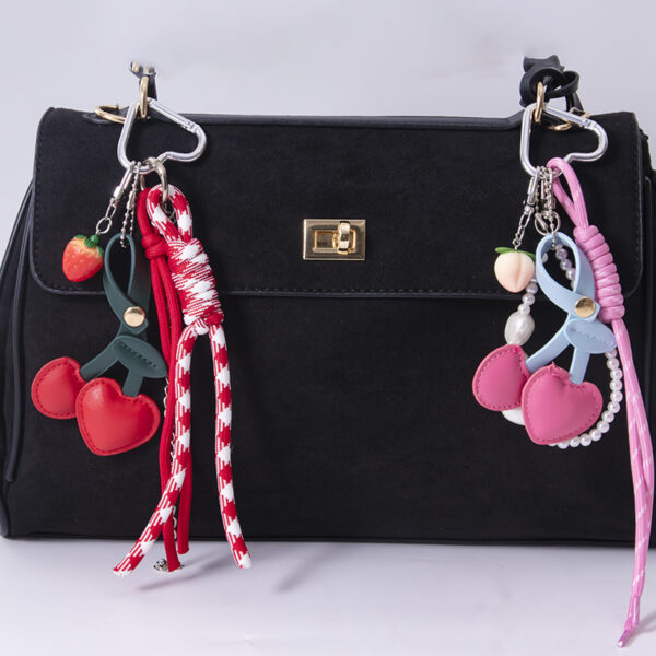 Wholesale cherry bag pendant resin fruit keychain
