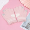 Wholesale Cute heart-shaped knitted woolen gloves
