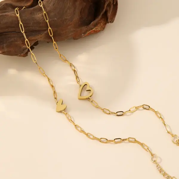 Simple Style Heart Shape 304 Stainless Steel Paperclip Chain Bracelets In Bulk