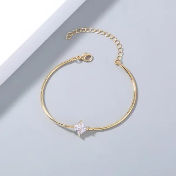 Wholesale Fashion Geometric Copper Zircon Bracelets In Bulk