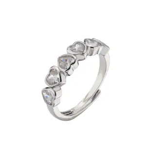White Gold Color White Diamond / Adjustable Opening