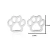 Wholesale PVD Coated 18K Gold Real Gold Plated Paw Print 304 Stainless Steel Cute Waterproof Non Tarnish Ear Studs