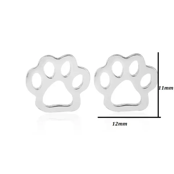 Wholesale PVD Coated 18K Gold Real Gold Plated Paw Print 304 Stainless Steel Cute Waterproof Non Tarnish Ear Studs