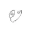 Wholesale Vintage Fashion Hollow Micro-inlaid Zircon Devil's Eye Open Copper Ring Wholesale Nihaojewelry