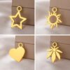 Wholesale Hot sale 18k gold color glossy five-pointed star pendant beaded pendant material handmade diy bracelet pendant accessories