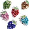 oly-50de89ea59ad1f67369f7bb523e97b03 Wholesale DIY colorful grape-shaped keychain with full rhinestones and straight holes for easy stringing.