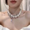 Wholesale European and American style exaggerated temperament large pearl necklace women's light luxury niche design high-end clavicle chain neck chain sweater chain