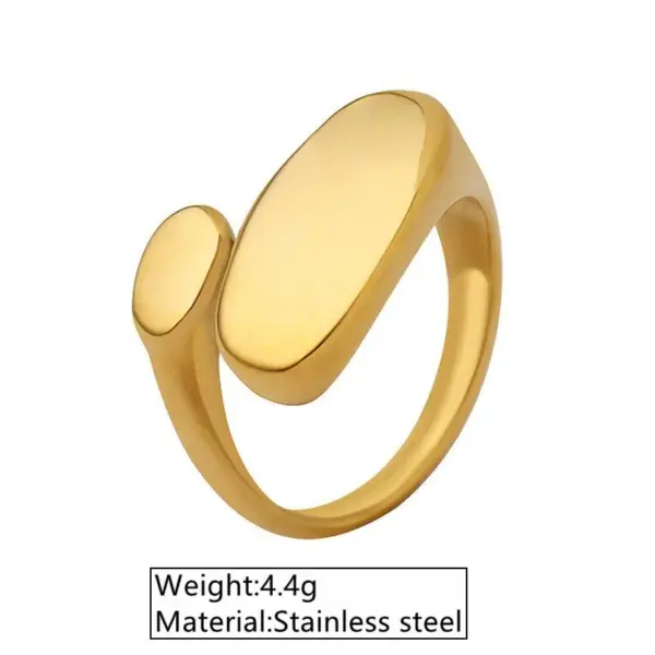 Wholesale Ion Plating (IP) 18K Gold Plated Geometric Rectangle 304 Stainless Steel Lady Novelty Streetwear Waterproof Non Tarnish Open Rings