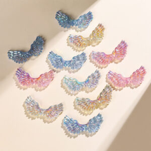 Wholesale Resin wings can be worn through the pen spacer beads straight hole beads DIY