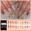 Wholesale European and American Long Pipe Crocodile Pattern French Fake Nails Love Cool Fairy Wear Armor Press on nails