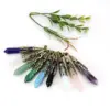Wholesale Casual Simple Style Hexagon Prism Crystal Agate Pendant Necklace Long Necklace In Bulk