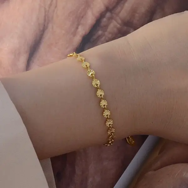 oly-50fdef123fe6e1e48227850bf6f1d886 Wholesale PVD Coated Real Gold Plated 18K Gold Solid Color 304 Stainless Steel Simple Style Waterproof Non Tarnish Bracelets Necklace