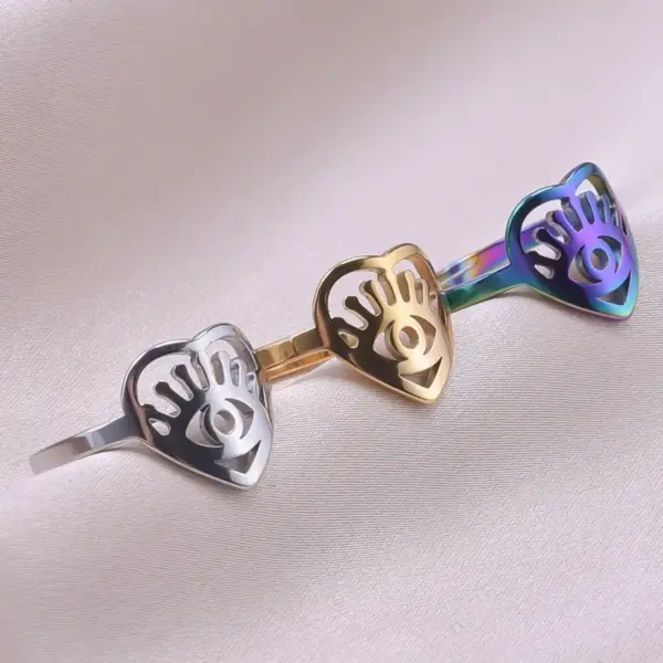 oly-51040fcc293f527be91f568ff893e697 Wholesale PVD Coated Real Gold Plated 18K Gold Solid Color 304 Stainless Steel Commute Waterproof Non Tarnish Rings