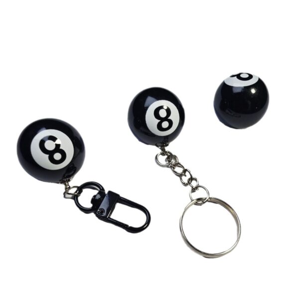 Wholesale Cross-Border Popular Billiards Black 8 with Simulated Billiards Accessories Creative Mini Black Eight Keychain Pendant DIY Jewelry Accessories