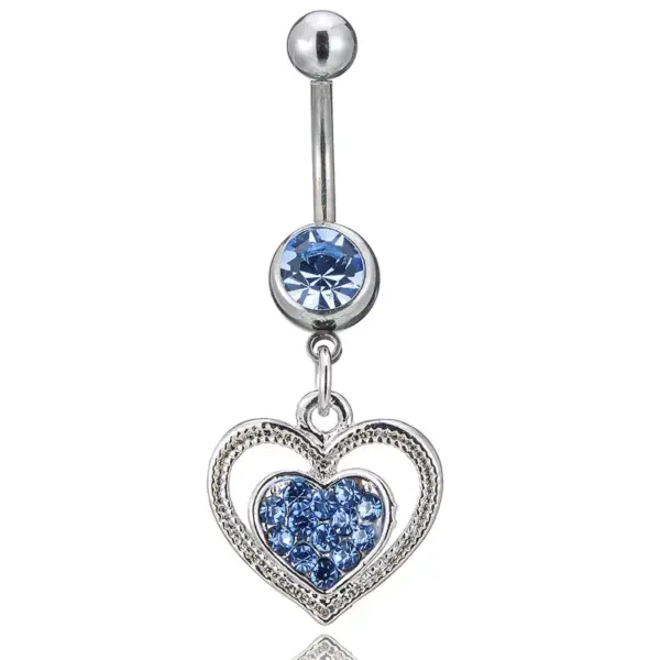Wholesale Fashion Heart Rhinestone Belly Ring