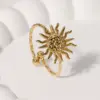 Wholesale PVD Coated Real Gold Plated 18K Gold Sun 304 Stainless Steel Modern Style IG Style Waterproof Non Tarnish Open Rings