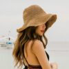 Wholesale Korean Foldable Handmade All-Match Solid Color Hand Crochet Straw Hat Women's Summer Sun Protection Beach Holiday Sunshade Hat