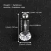 1 Piece Belly Rings IG Style Shiny Round Star Heart Shape 302 Stainless Steel Inlay Diamond Zircon Belly Rings