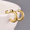 PVD Coated Real Gold Plated 18K Gold Heart 304 Stainless Steel Titanium Steel Fashion Waterproof Non Tarnish Earrings