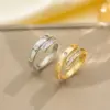 Wholesale Jewelry Elegant Classic Style Heart Shape Snake Butterfly Copper Zircon 18K Gold Plated K Gold Plated Inlay Open Rings