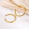 1 Pair Simple Style Solid Color 304 Stainless Steel Gold Plated Stainless Steel Earrings