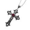 Wholesale Amazon Cross-border Creative Flower Pattern Cross Diamond Necklace Gothic AliExpress Amazon wish Europe and America