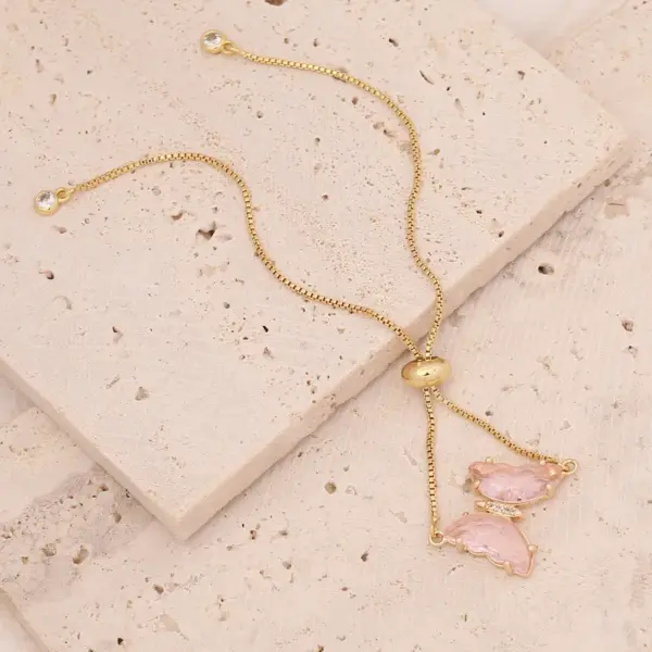Copper 18K Gold Plated Fashion Gold Plated Inlaid Zircon Butterfly Zircon Bracelets