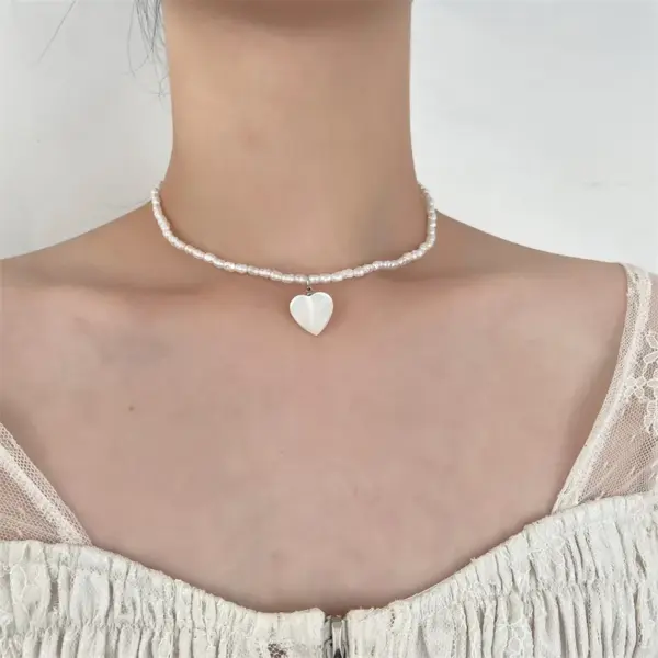 Wholesale Elegant Heart Shape Imitation Pearl Women's Necklace
