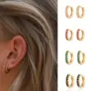 Wholesale Women's Simple Style Solid Color Copper Earrings Inlaid Zircon Zircon Copper Earrings