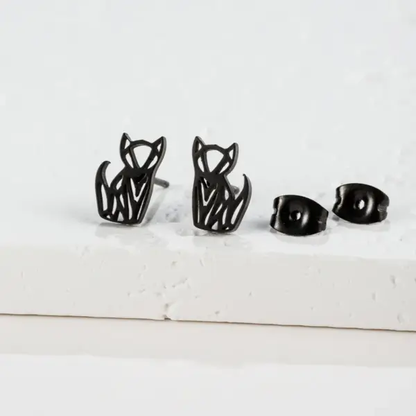 Wholesale PVD Coated 18K Gold Real Gold Plated Animal Notes 304 Stainless Steel Cute Simple Style Waterproof Non Tarnish Ear Studs