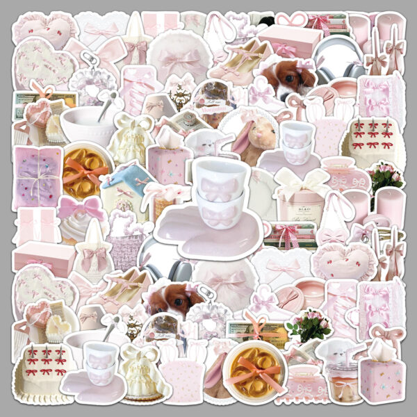 Wholesale 50pcs bowknot ins style graffiti stickers personalized stickers