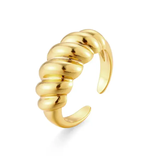 Wholesale Gold Plated Geometric No Inlaid Copper Rings