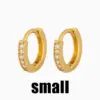 Wholesale 1 Pair Simple Style Geometric Round Inlaid Zircon Copper 18k Gold Plated Hoop Earrings