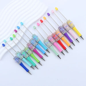 Wholesale New sugar dragonfly beaded pen diy exquisite hand-painted beads adorable pen cute girl heart stationery in stock