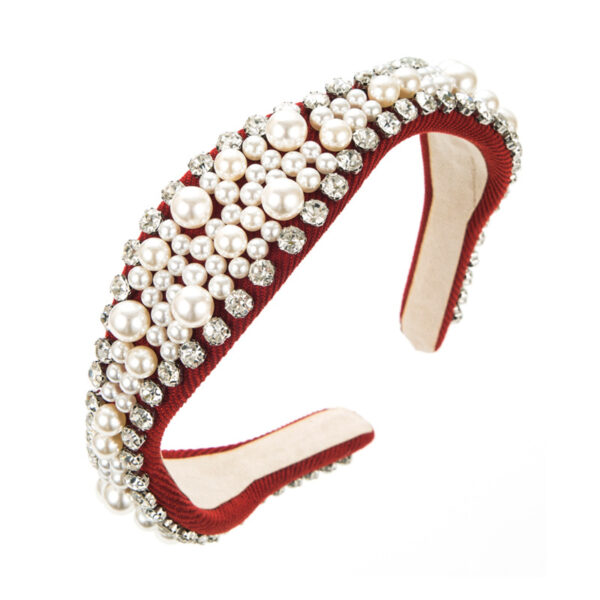 oly-513480533f4896917682764c468f13e1 Wholesale Pearl and Rhinestone Headband Retro Elegant, Diamond-Encrusted High-End Headwear, Face Wash, Non-Slip Baroque Hair Aessories