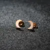 PVD Coated 18K Gold Real Gold Plated Round Star Moon 304 Stainless Steel Simple Style Classic Style Waterproof Non Tarnish Ear Studs
