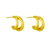 Wholesale Elegant Solid Color Titanium Steel Plating Ear Studs 1 Pair