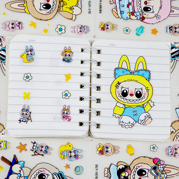 Wholesale Labubu creative stickers waterproof tear not bad hand account decoration DIY adhesive mobile phone stickers factory direct
