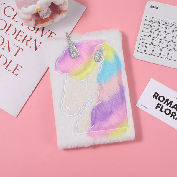 Wholesale Plush Cartoon Unicorn Notebook Children's Pink Unicorn Notebook
