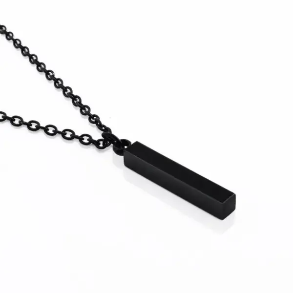 Wholesale Fashion Solid Color Rectangle Stainless Steel Plating Pendant Necklace 1 Piece