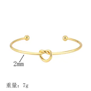 Loving Heart with Opening Bracelet-Gold/1.3*1.1cm / Length: 17 plus 5cm
