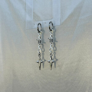 Wholesale Cross-border Foreign Trade Spiny Mang Star Earrings European and American Gothic Punk Drop Earrings Cute Alternative Hanging Ear Buckle Earrings