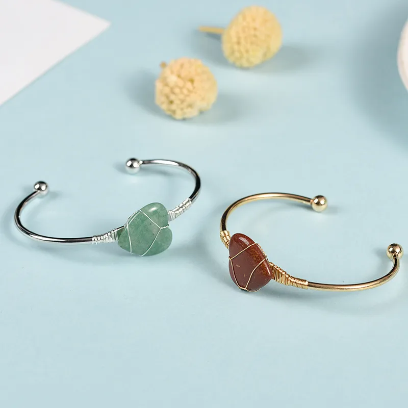 Wholesale Simple Style Heart Shape Crystal Bangle
