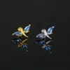 Wholesale 1 Piece Simple Style Classic Style Geometric Butterfly Inlay Copper Zircon Ear Studs