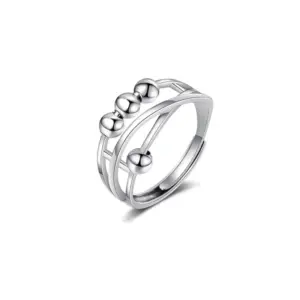 Lucky Beads Anxiety Ring 4 / Adjustable Opening