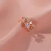 Wholesale Ear Cartilage Rings & Studs Fashion Star Copper Plating Artificial Gemstones