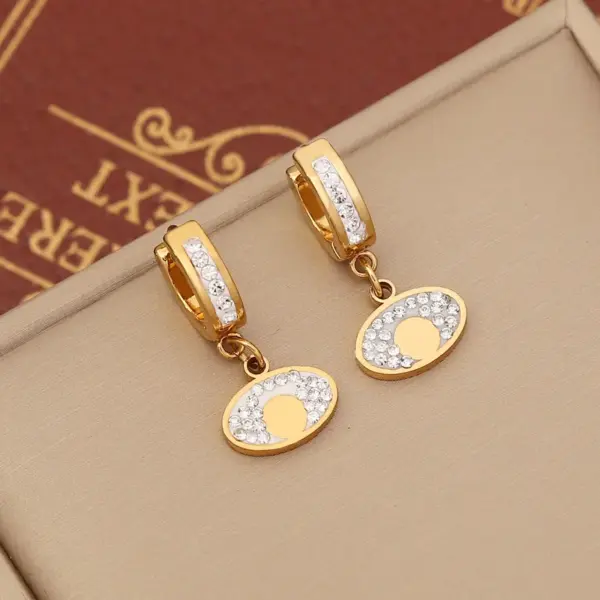 Wholesale 1 Pair Fashion Heart Shape Butterfly Stainless Steel Plating Zircon Dangling Earrings