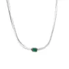 Wholesale Jewelry Fashion Heart Shape Rectangle 304 Stainless Steel Hollow Out Inlay Stainless Steel Necklaces