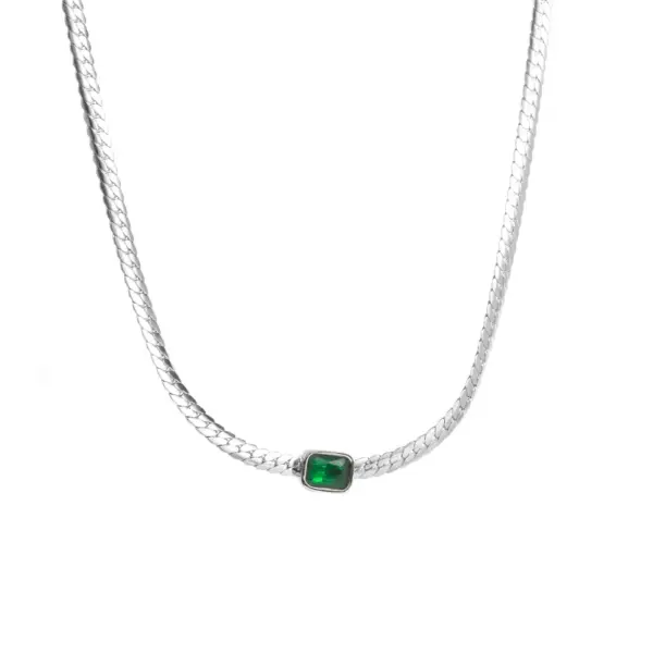 Wholesale Jewelry Fashion Heart Shape Rectangle 304 Stainless Steel Hollow Out Inlay Stainless Steel Necklaces